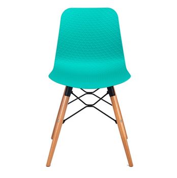 купить Пластиковый стул, деревянные ножки с металлической опорой, 470x450x795 мм, голубой в Кишинёве 