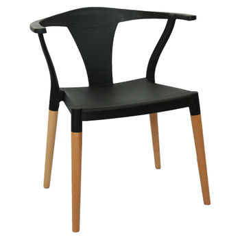 купить Черный пластиковый стул и деревянные ножки в Кишинёве 