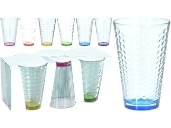 Набор стаканов EH 6шт 300ml, 12.2cm с цветным дном 