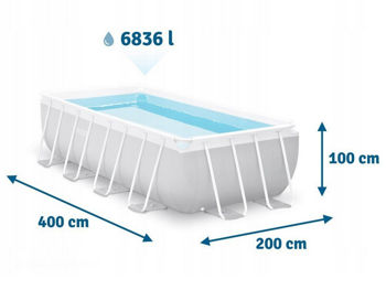 Intex 26788 Piscina Carcas Metal 400x200x100cm, 6836L 