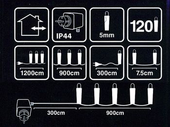 Огни новогодние "Нить" 120LED синие, 9m, in/out 