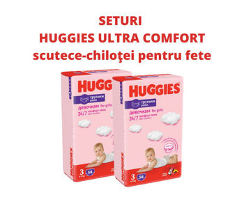 1 Set 2 pachete scutece-chiloţel Huggies pentru fetiţă 3 (7-11 kg), 2x58 buc. 