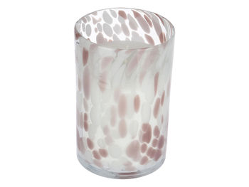 Lumanare in candelabru de sticla "Сilindru" 15X10cm White Pink Dots 