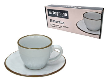 Set cani pentru cafea 6 buc cu farfurii Tognana Naturalia Glase 