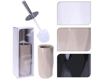 Perie WC cu suport Bathroom "Margini" 32cm, din ceramică, 3 culori 