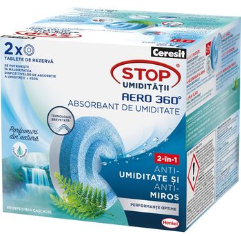 Rezervă absorbant umiditate Ceresit Aero 360, parfum prospețimea cascadei, 2 buc. 