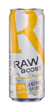 Băutură răcoritoare, energizant RAW BOOST TROPICAL PUNCH, 330 ml 