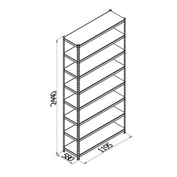 cumpără Raft metalic galvanizat  Gama Box 1195Wx580Dx2440 Hmm, 8 poliţe/MB în Chișinău 