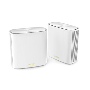 Беспроводной WiFi роутер ASUS ZenWiFi XD6 WiFi System (XD6 2 Pack), White, WiFi 6 802.11ax Mesh System, Wireless-AX5400 574 Mbps+4804, Dual Band 2.4GHz/5GHz for up to super-fast 5.4Gbps, WAN:1xRJ45 LAN: 3xRJ45 10/100/1000 (router wireless WiFi/беспроводной WiFi роутер)