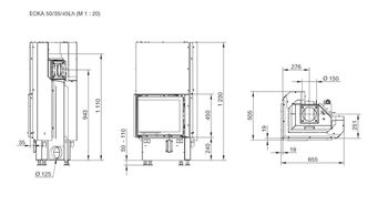 Каминная топка HOXTER ECKA 50/35/45 Lh с вертикальным открыванием (левосторонняя/правосторонняя) 