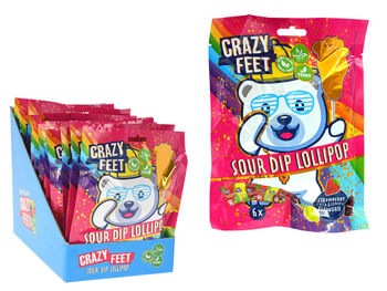 Caramela Lollipop Crazy Feet 6buc, 84gr, in bag 