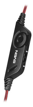 Gaming Headset SVEN AP-G890MV, 50mm drivers, 20-20000Hz, 32 Ohm, 118dB, 553g., 3.5mm, Black/Red 