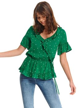 Блуза TOP SECRET Зеленый в горошек 