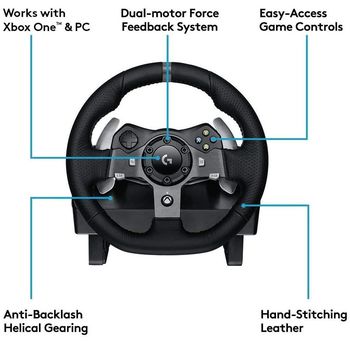 Wheel Logitech Driving Force Racing G920, 11", 900 degree, Pedals, 2-axis, 10 buttons,Dual vibration 