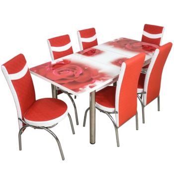 Комплект Келебек ɪɪ 242 + 6 стульев merchan красные 