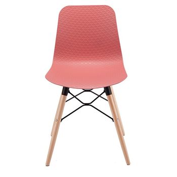 купить Пластиковый стул, деревянные ножки с металлической опорой, 470x450x795 мм, красный в Кишинёве 