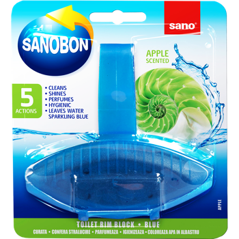 купить Освежитель для туалета Sano Bon Blue Apple, с ароматом яблока, 55 г в Кишинёве 