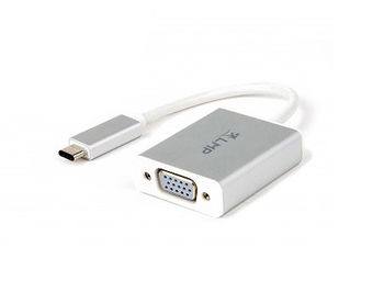 LMP USB-C to VGA adapter, USB-C 3.1 to VGA, aluminum housing, white (13748)