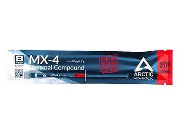 Arctic MX-4 Thermal Compound 2019 Edition 2g, Thermal Conductivity 8.5 W/(mK), Viscosity 870 poise, Density 2.50 g/cm3 ACTCP00007B