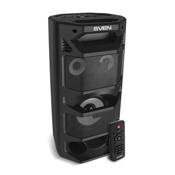 Partybox SVEN "PS-670" 65W, Black, TWS, Bluetooth, FM, USB, microSD, LED-display, RC, 2x4400mA* 