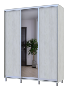 City Lite 1 usa oglinda 2.25 m x 1.8m x 0.6 m lemn alb 0449 