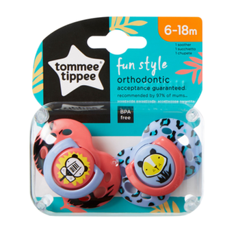 купить Пустышка силиконовая Fun Tommee Tippee (6-18 мес.), 2 шт. в Кишинёве 