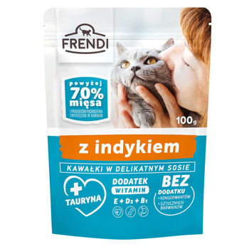 Hrană pentru pisici, Frendi curcan 100g 