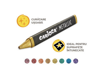 Set creioane de ceara Carioca Metalic 8 buc 