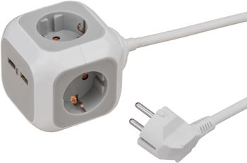 купить Удлинитель с x4 розетками 2xUSB (2x USB, с кабелем длиной 1,4 м и повышенной защитой от случайного прикосновения) в Кишинёве 
