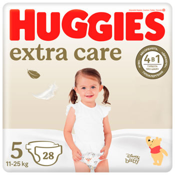 Scutece Huggies Extra Care Jumbo 5 (11-25 kg), 28 buc 