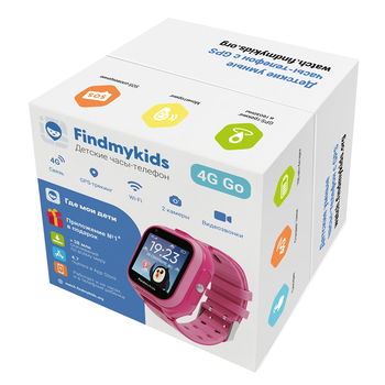 Детские часы с GPS Elari Findmykids 4G Go Розовый,Черный 