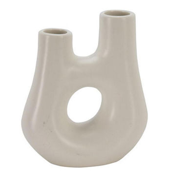Decor Holland 22532 Ваза керамическая Круг с 2 горлышками H13cm, D11cm ...