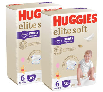 купить Набор 2шт. х Трусики Huggies Elite Soft Mega 6 (15-25 kg), 30 шт в Кишинёве 