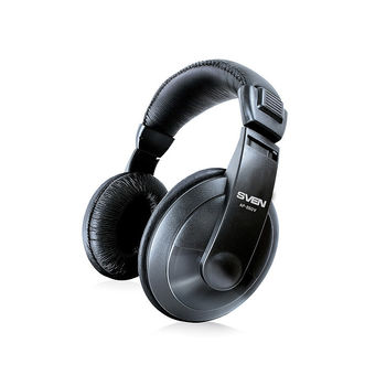 Полноразмерные проводные наушники SVEN AP-860V Black, Stereo headphones with the volume control,  3.5 mm (3 pin) stereo mini-jack, 2.5 m, Black