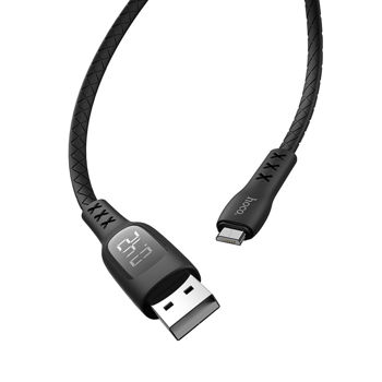 Hoco Cable USB to Micro USB S6 Sentinel With Timing Display 2.4A 1.2m, Black 