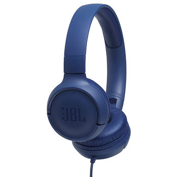 JBL TUNE 500 Blue On-ear Headset with microphone, Dynamic driver 32 mm, Frequency response 20 Hz-20 kHz, 1-button remote with microphone, JBL Pure Bass sound, Tangle-free flat cable, 3.5 mm jack, Blue, JBLT500BLU
