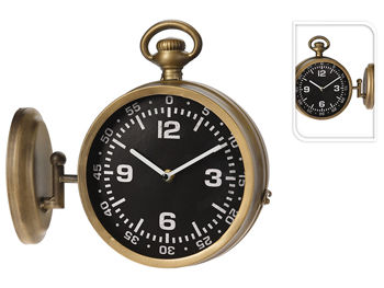 Часы настенные "Станционные" 30X27cm, металл, золотые 