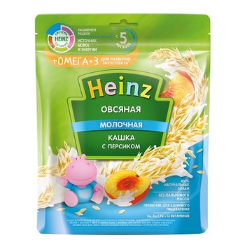 купить Heinz каша овсяная молочная c персиком Omega 3, 5+меc. 200г в Кишинёве 