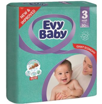 cumpără Evy Baby Scutece Midi 3, 5-9 kg, 90 buc. în Chișinău 