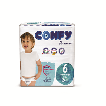 Подгузники детские Confy Premium ECO №6 Extralarge, (16+ кг), 24 шт. 