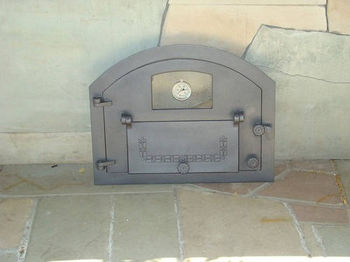 Дверца чугунная со стеклом левая с термометром PIZZA 3Т 