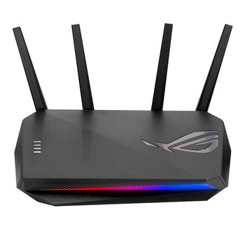 ASUS ROG STRIX GS-AX3000 Dual Band WiFi 6 Gaming Router, WiFi 6 802.11ax Mesh System, AX3000 2402Mbps+574Mbps, dual-band 2.4GHz/5GHz-2 for up to super-fast 3Gbps 160MHz, dedicated Gaming Port, WAN:1xRJ45 LAN: 4xRJ45 10/100/1000, ASUS Aura RGB, USB 3.2