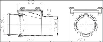 cumpără Clapeta de sens unic D.160 PVC orizontala (clapeta din inox) HL715  HL în Chișinău 