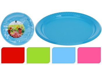 Тарелки одноразовые EH 20шт, D22cm, разных цветов 