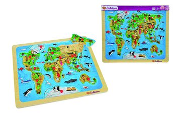cumpără Puzzle-lemn "Harta Lumii" 13 el, 35x30 cm. Eichhorn 5450 în Chișinău 