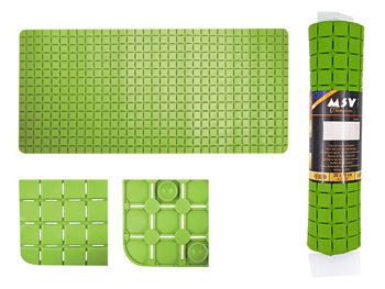 Коврик для ванны 36X76cm MSV Premium "Квадраты" зелен, резин 
