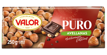 Ciocolata Valor neagra cu alune 250g 