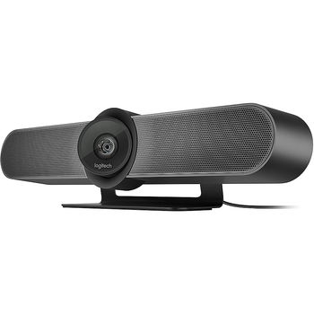 Logitech Video Conferencing System MeetUp, 4K Ultra HD (3840x2160, 30 fps.), 5x HD zoom, 120-degree field of view, 3-microphone speakerphone, 3 camera presets, All-in-one design, Remote control, Bluetooth,USB 2.0/3.0, 960-001102