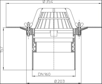 cumpără Gura de scurgere verticala D.160 Q=14.1 L/s HL62/5  HL în Chișinău 