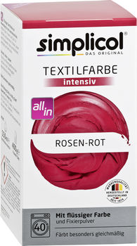 SIMPLICOL Intensiv - Rosen-Rot Vopsea pentru haine si textile in masina de spalat, Rosu-Trandafir 